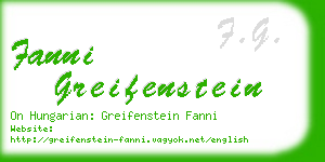 fanni greifenstein business card